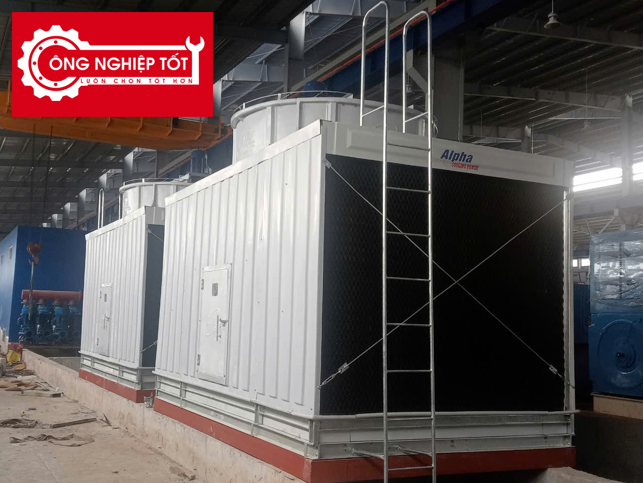 Hình ảnh thực tế tháp giải nhiệt Alpha vuông 250RT